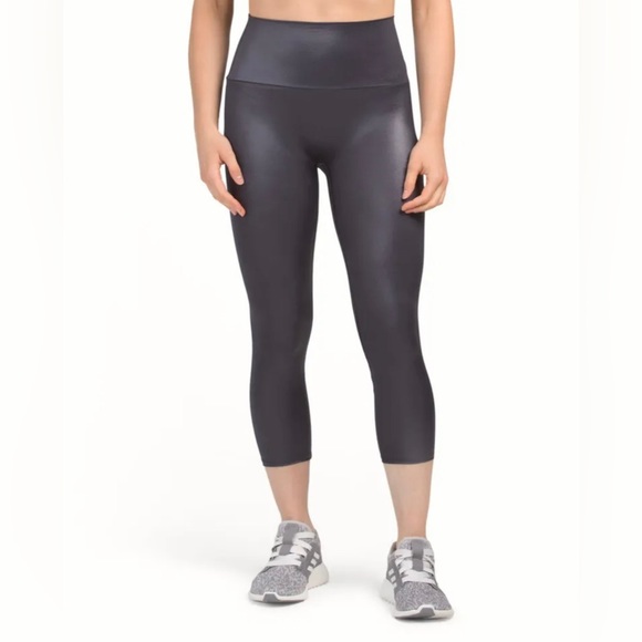 K Deer Ankle Slate Grey Leggings Size Medium Mid Rise High Waisted - Picture 8 of 8